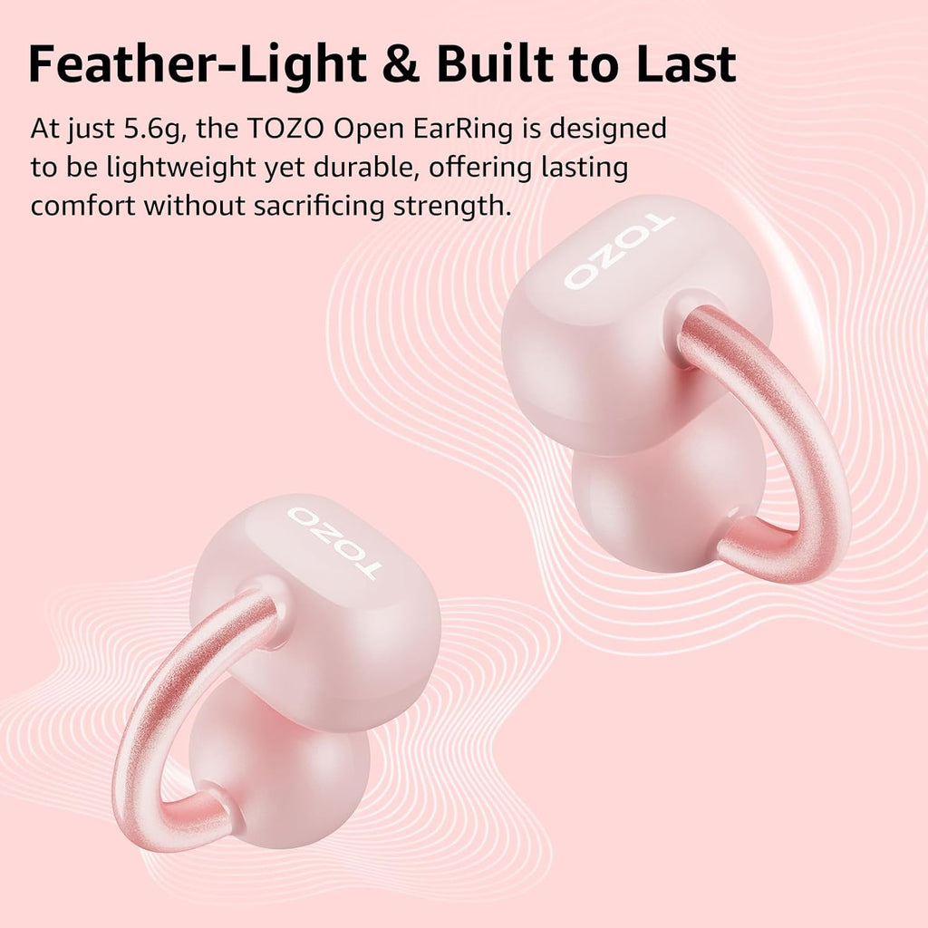 Open Ear Headphones Clip On Wireless Earbuds 40H Playtime Bluetooth TOZO