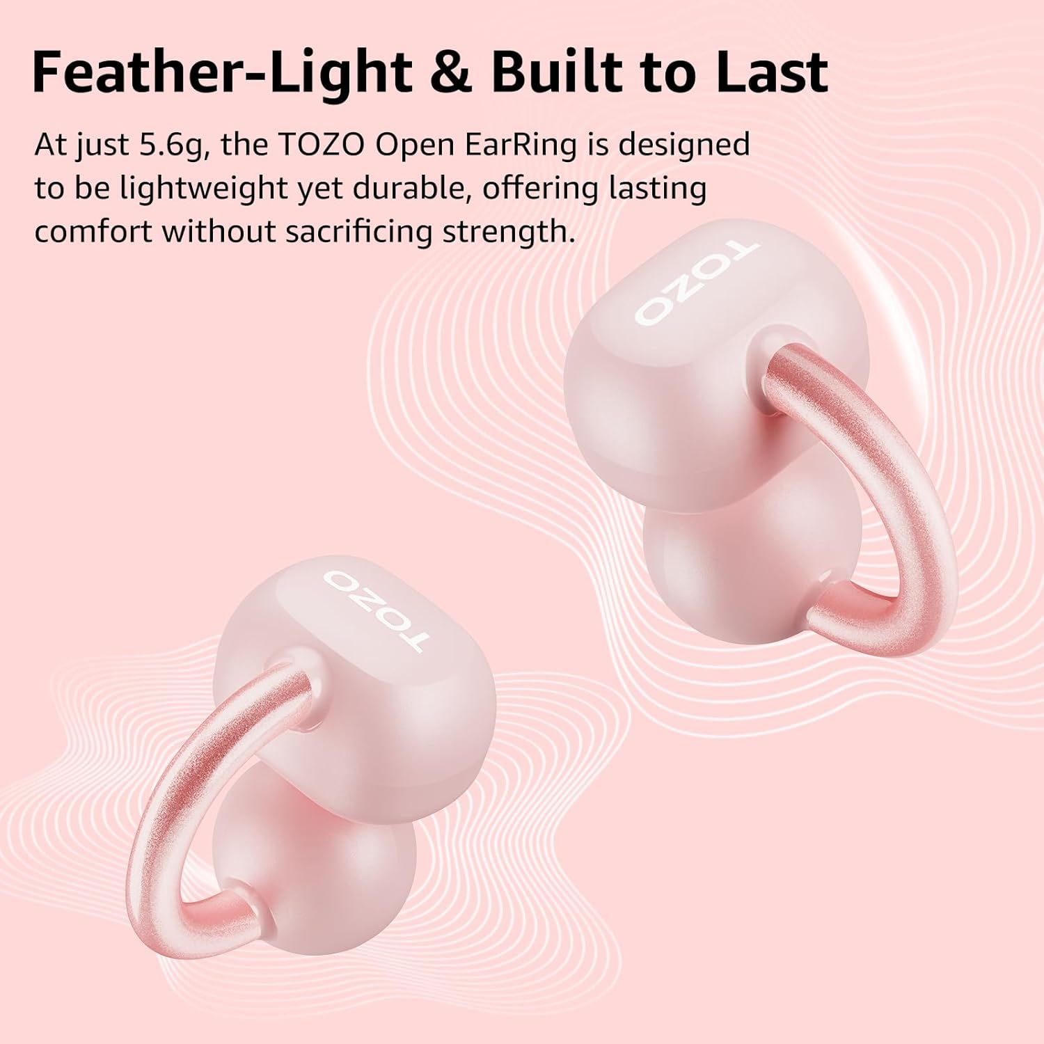 Open Ear Headphones Clip On Wireless Earbuds 40H Playtime Bluetooth TOZO