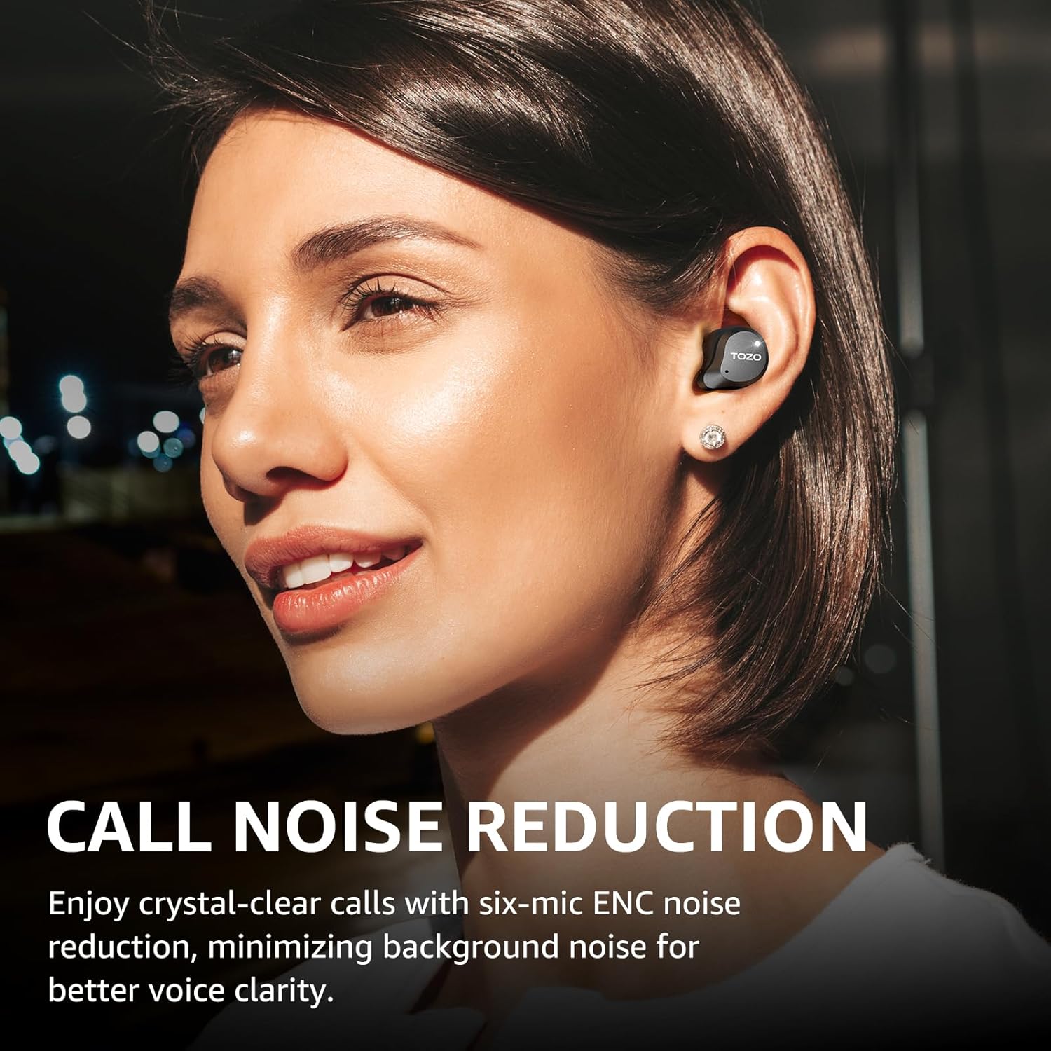 Hybrid Active Noise Cancelling Wireless Earbuds 59H Playtime IPX8 TOZO
