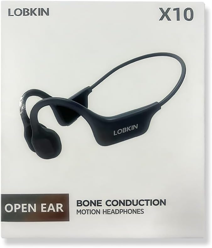 Bone Conduction Headphones Bluetooth 5.3 Open Ear Wireless Mic LOBKIN, Black