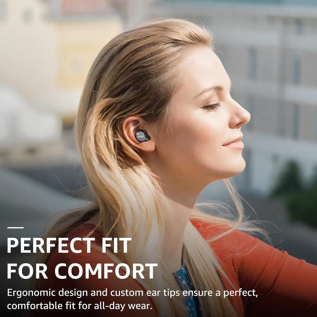Hybrid Active Noise Cancelling Wireless Earbuds 59H Playtime IPX8 TOZO