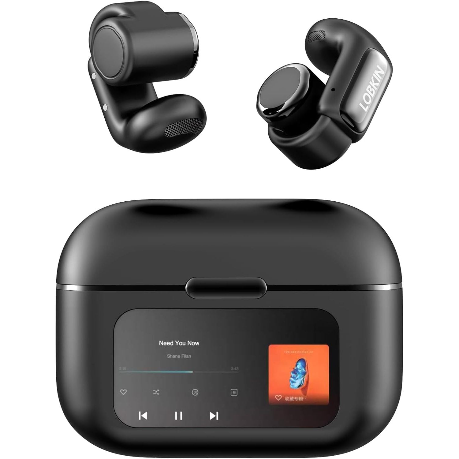 Open Ear Headphones 4GB Clip On Wireless Earbuds 36H Playtime Mic LOBKIN
