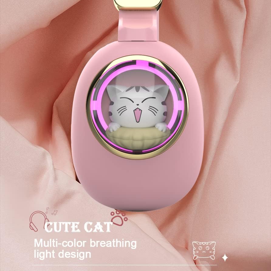 Kids Headphones Cat Ear Pink Wireless Bluetooth Foldable Mic Light Up Pink