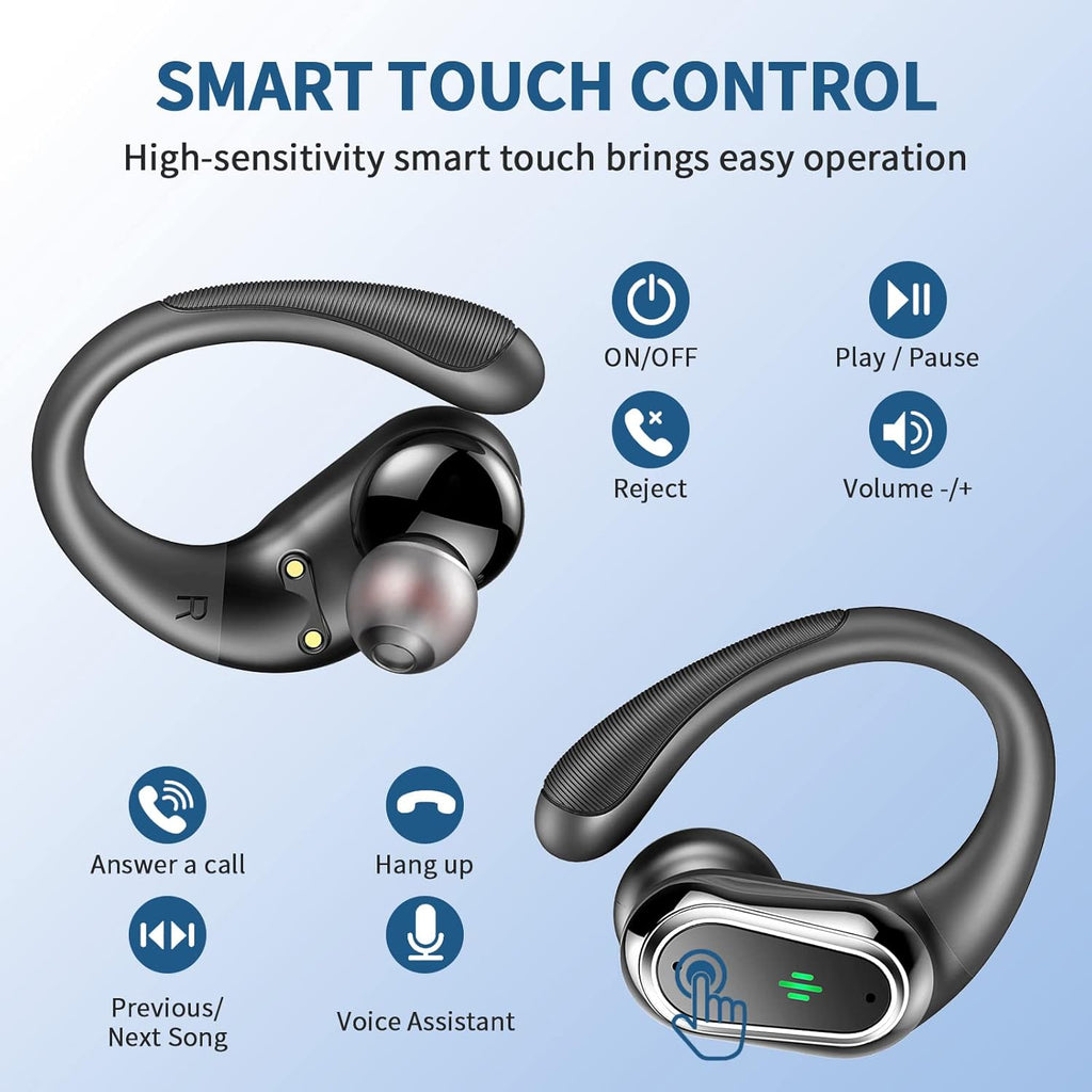 Earbuds Wireless Sport 50H Playtime Bluetooth 5.4 Headphones Mic Earhooks